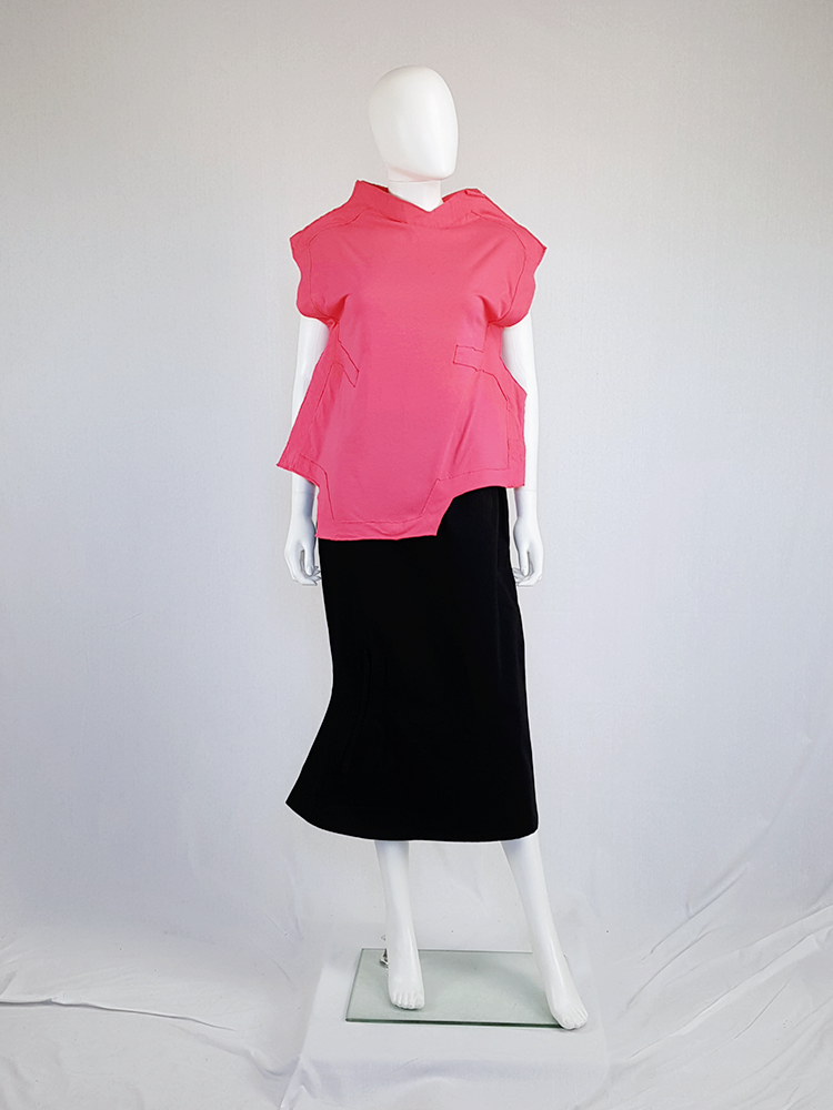 ヴィンテージ comme des garçons ベロア　ビスチェ　希少美品 Comme des Garçons pink two-dimensional paperdoll top — fall