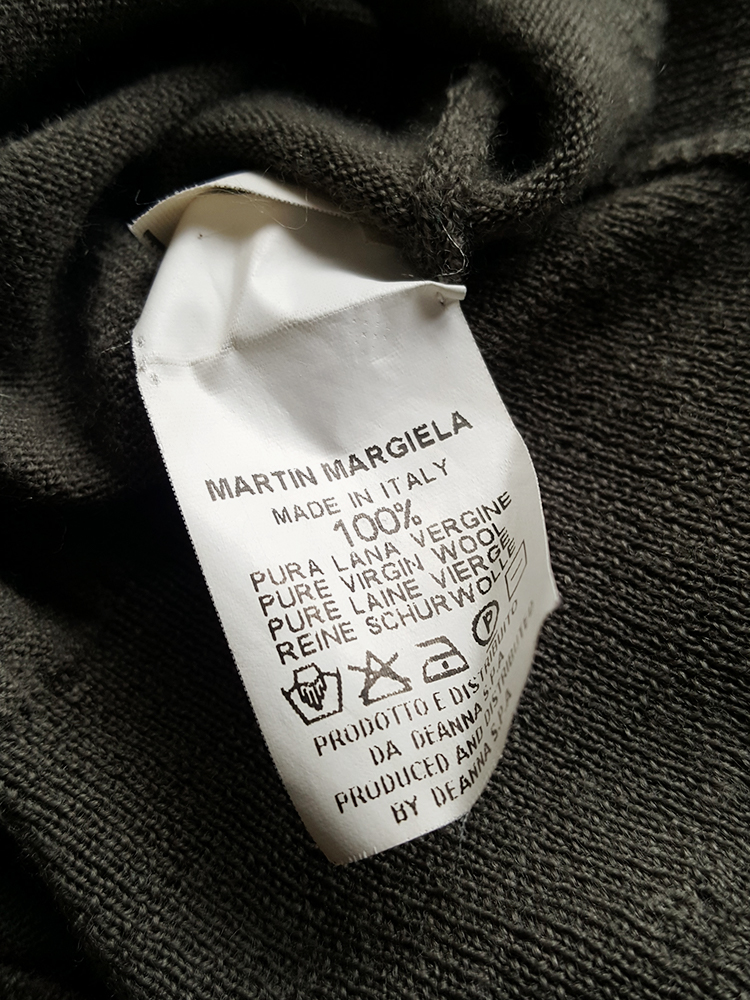 Maison Martin Margiela green inside-out button up cardigan