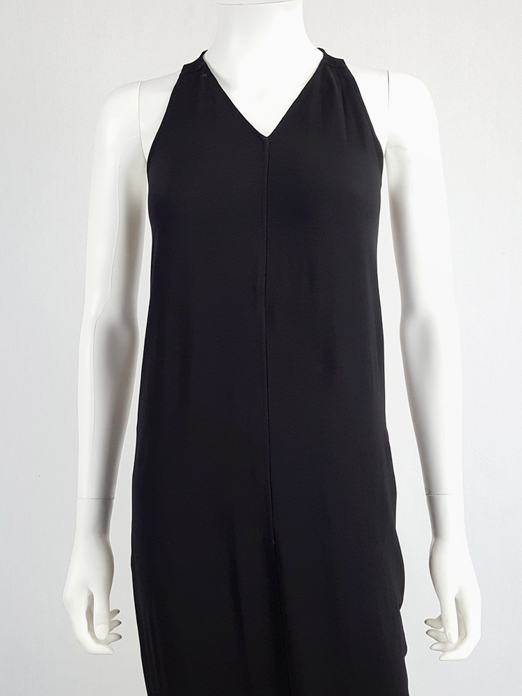Rick Owens WALRUS black maxi dress with back slit — spring