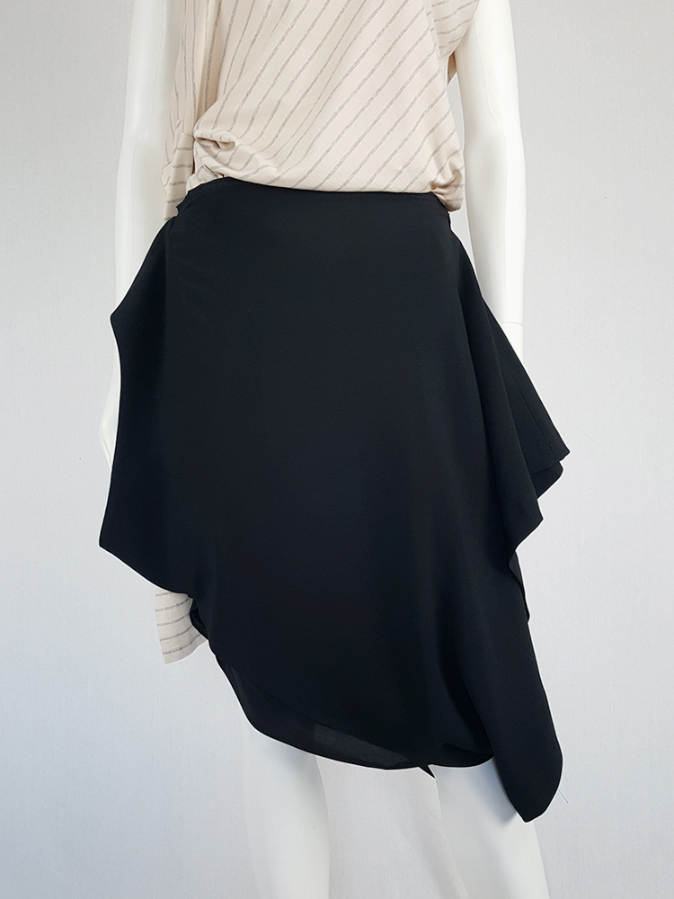 Maison Martin Margiela black sideways-worn skirt — spring 2005