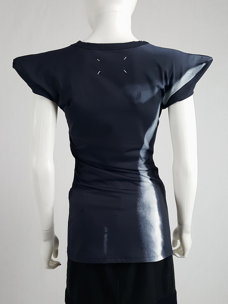 Maison Martin Margiela black trompe-l'oeil top with peak