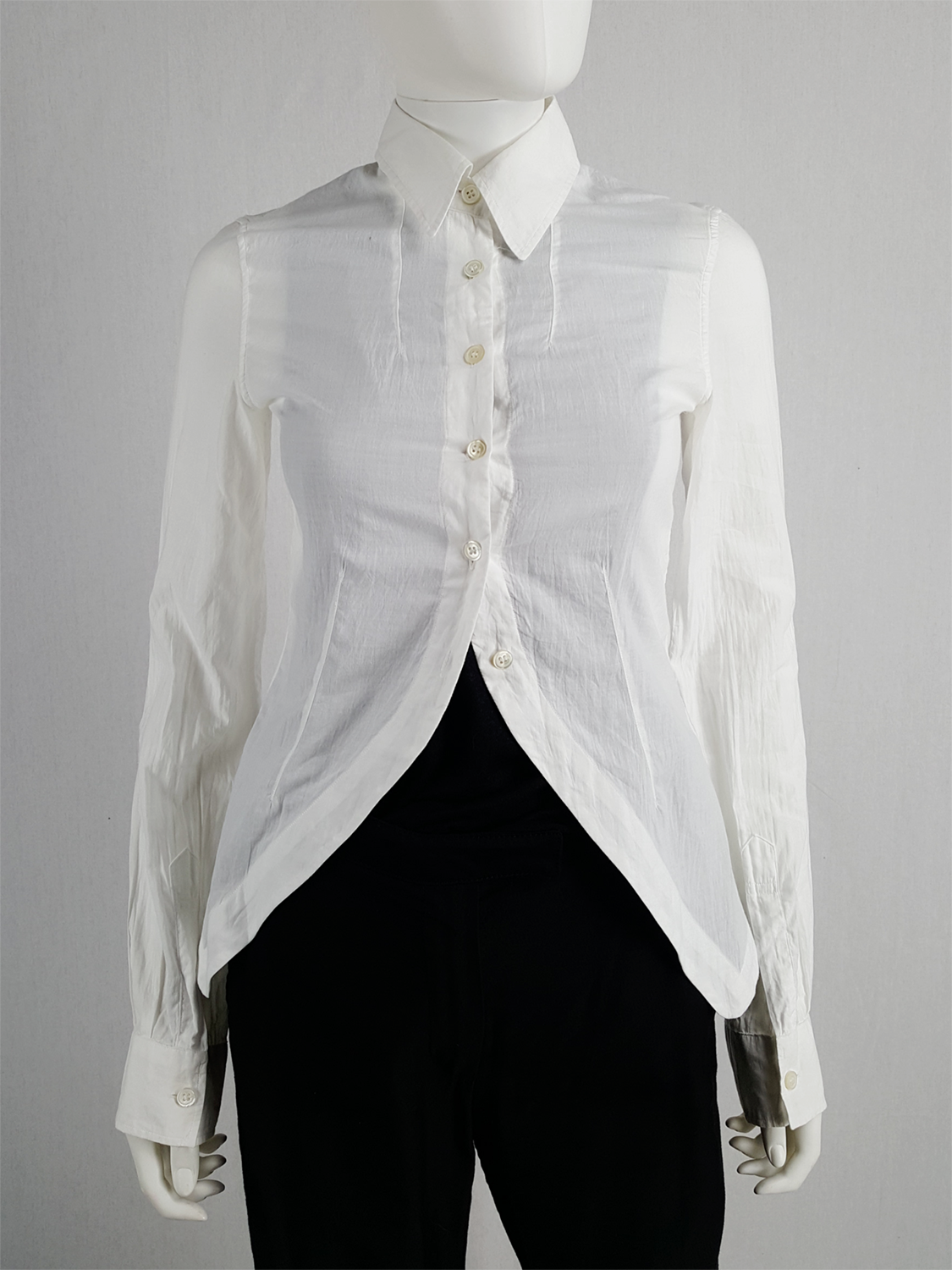 ANN DEMEULEMEESTER 長袖シャツ S ホワイト Elisabeth High-Comfort Shirt – Ann Demeulemeester