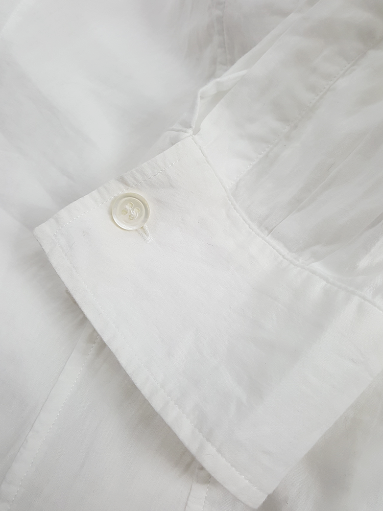 Ann Demeulemeester white shirt with cutaway hem — spring Ann Demeulemeester white shirt with cutaway hem — spring