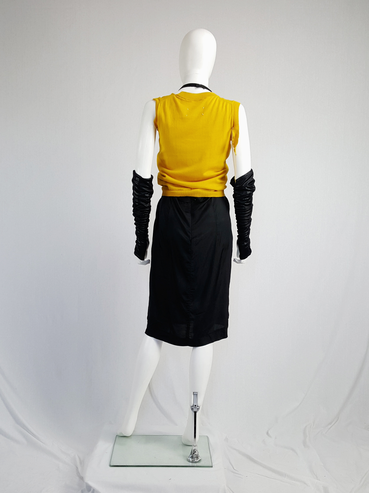 Maison Martin Margiela yellow top with torn details — spring