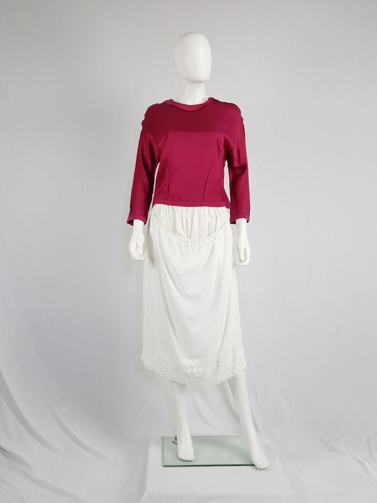 ワンピース MAISON MARGIELA Women Mid Skirts S51DL0253S54750100 White Maison Martin Margiela artisanal white skirt made of