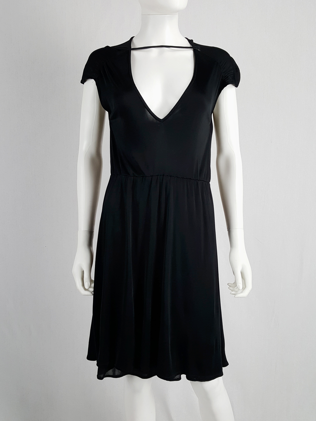 Maison Martin Margiela black dress with strap across the