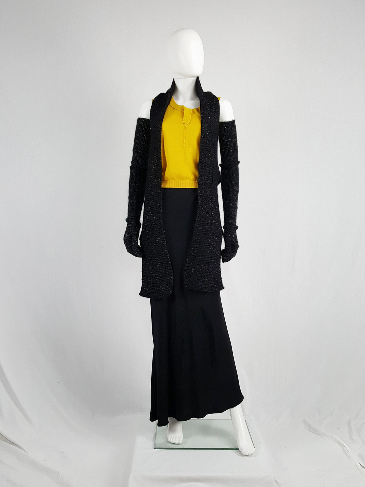 Maison Martin Margiela black long tabi gloves — fall 2004 