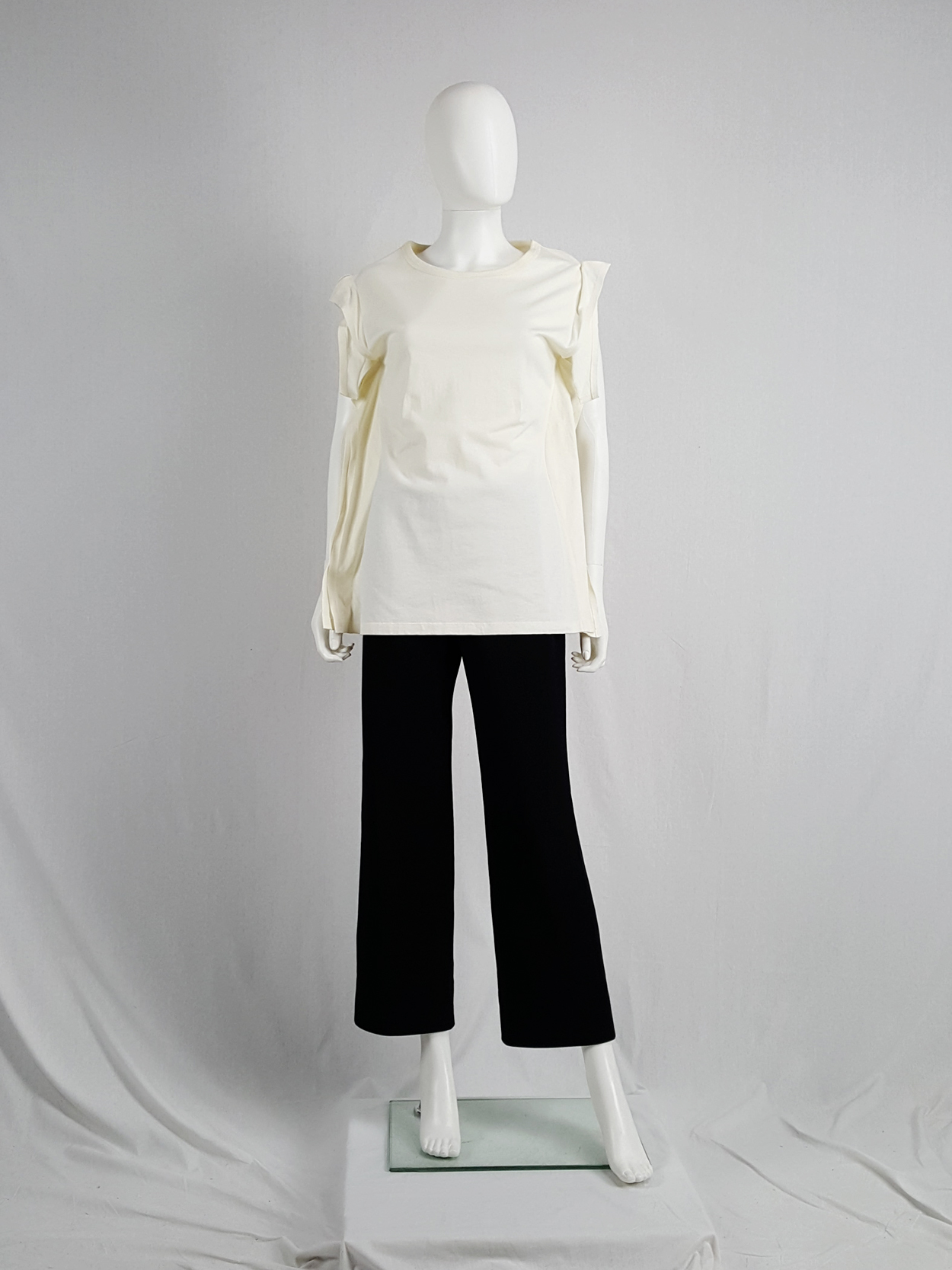 Maison Martin Margiela white t-shirt with extra fabric flaps