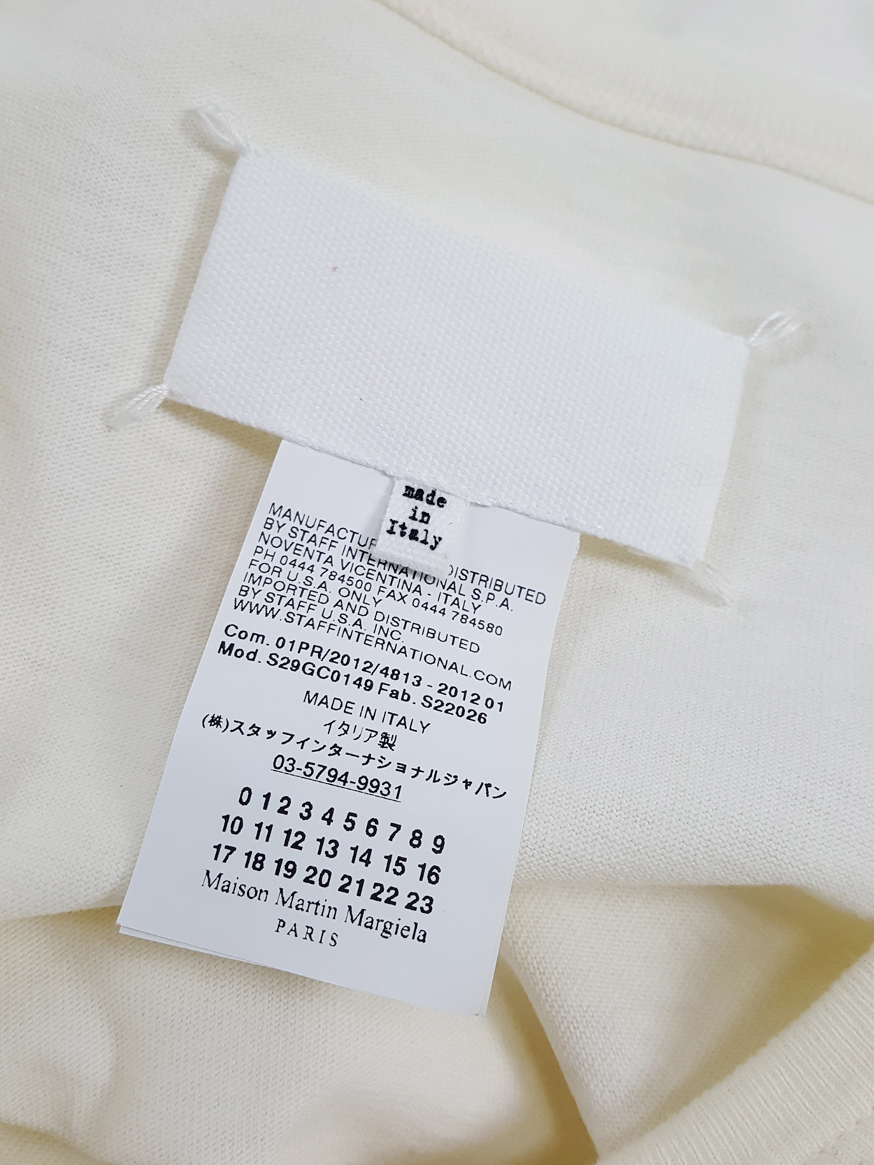 Maison Martin Margiela white t-shirt with extra fabric flaps 
