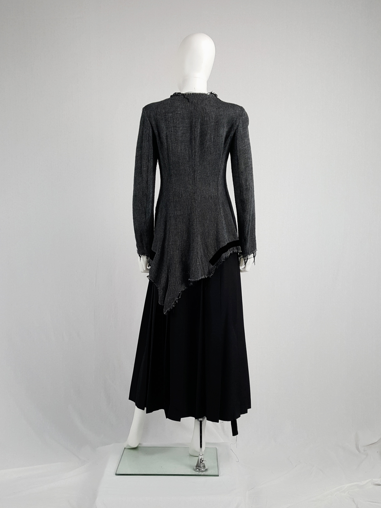 ★sale★Youji Yamamoto +NOIR Yohji Yamamoto // Noir Wool Ruched Side Coat – VSP Consignment
