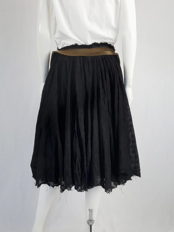Junya Watanabe black pleated skirt with multi zipper waist