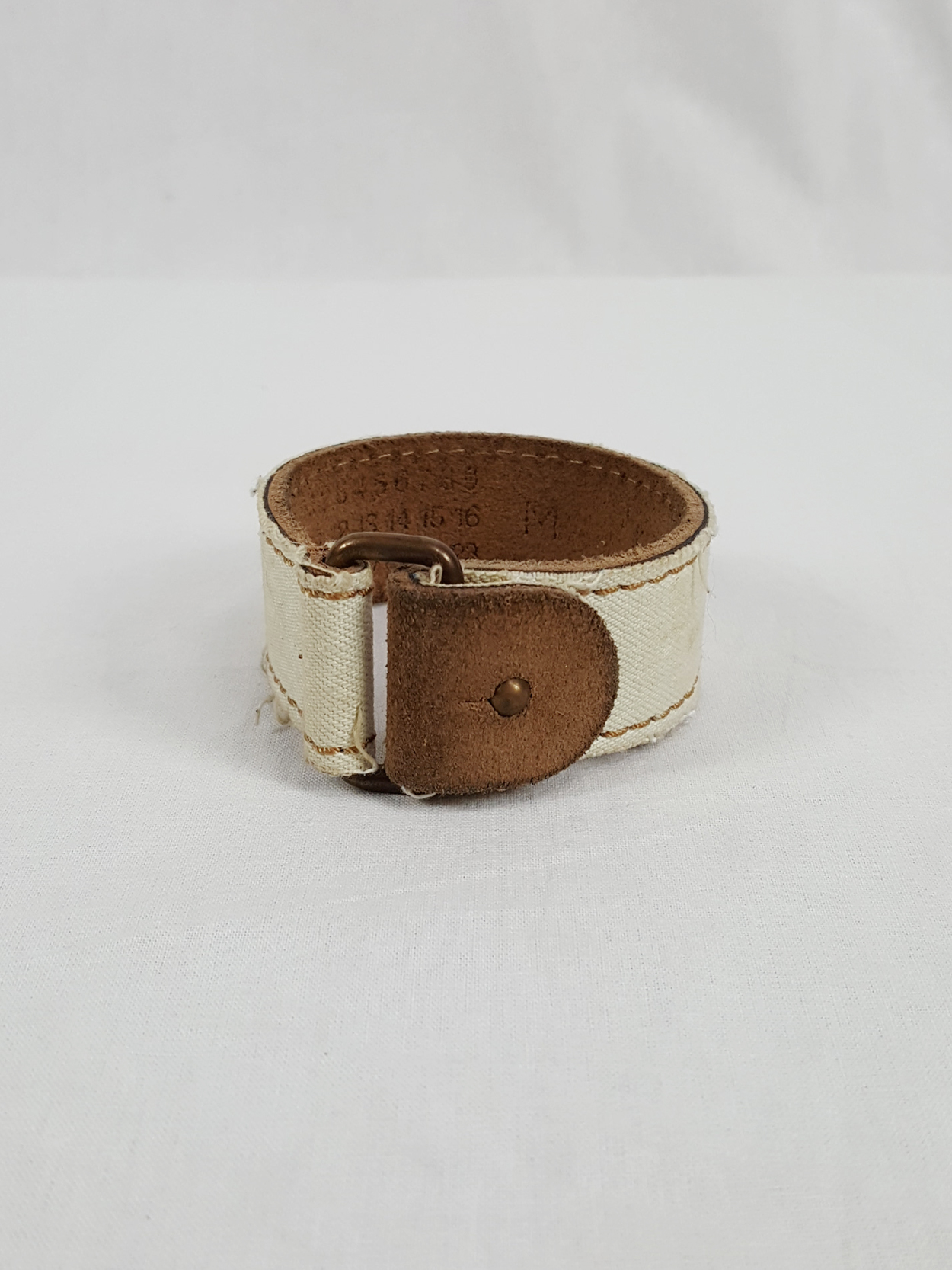 Maison Martin Margiela bleached denim and leather bracelet