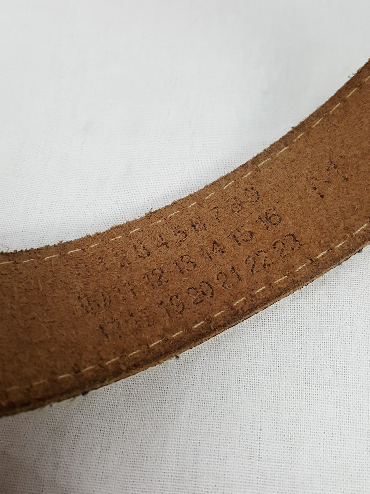 Maison Martin Margiela bleached denim and leather bracelet 