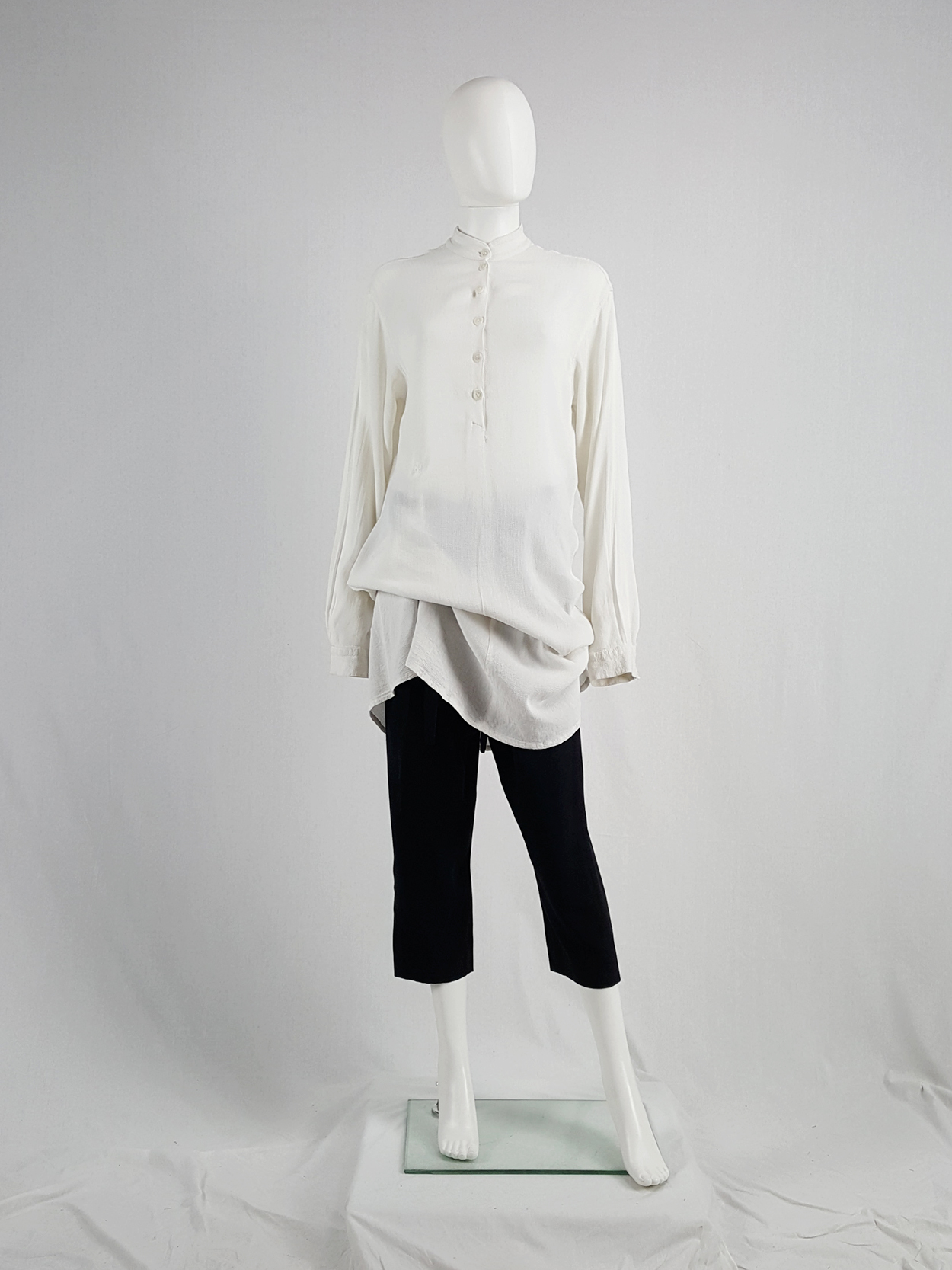 ANN DEMEULEMEESTER/ロングシャツ/size34/白 Greg Long Sleeve T-Shirt – Ann Demeulemeester
