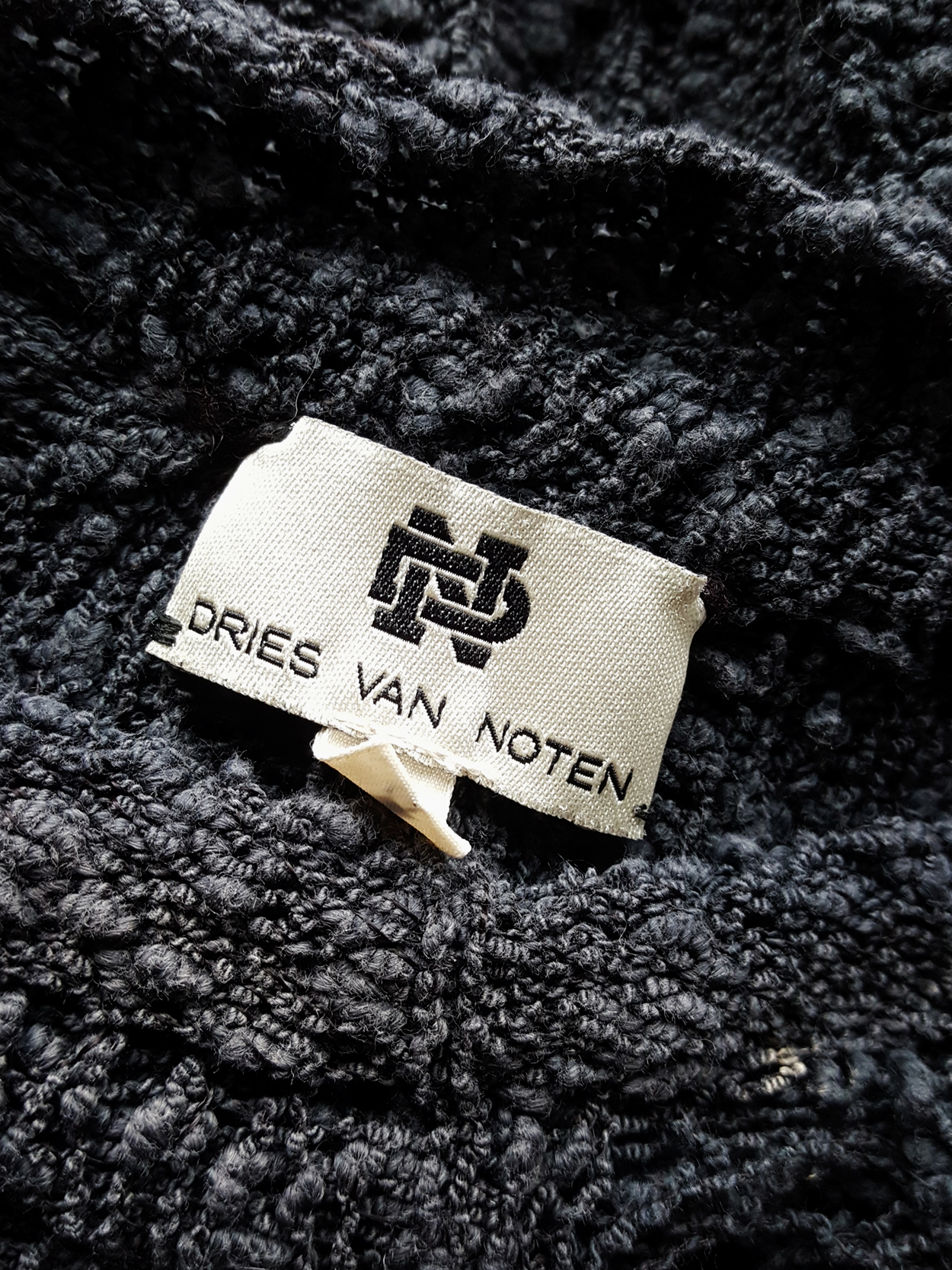 Dries Van Noten dark grey loose knit jumper — 80's Dries Van Noten dark grey loose knit jumper — 80's