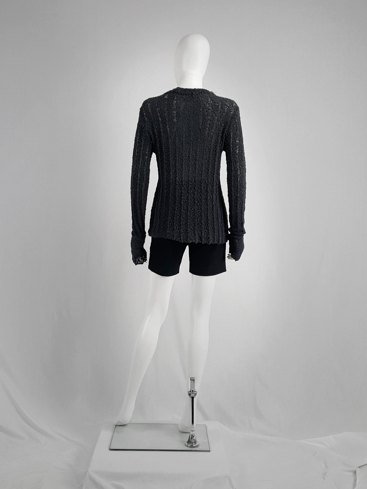 Dries Van Noten dark grey loose knit jumper — 80's Dries Van Noten dark grey loose knit jumper — 80's