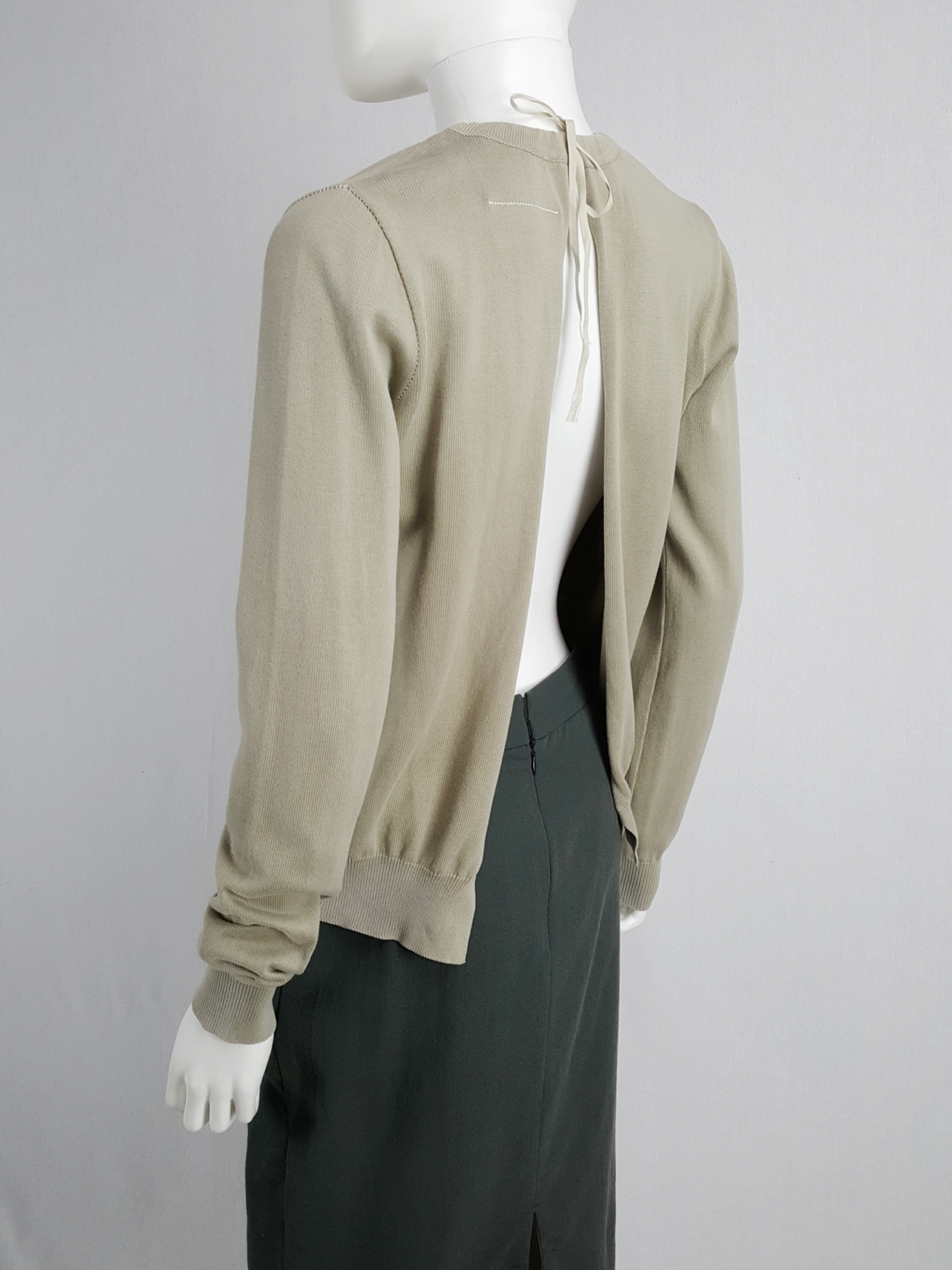Maison Martin Margiela 6 beige jumper with open back by Miss 