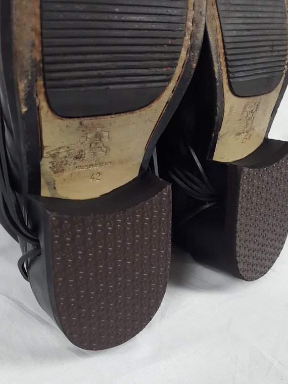 Dirk Bikkembergs black boots with snap button front and laces through the soles 90S archival 184702