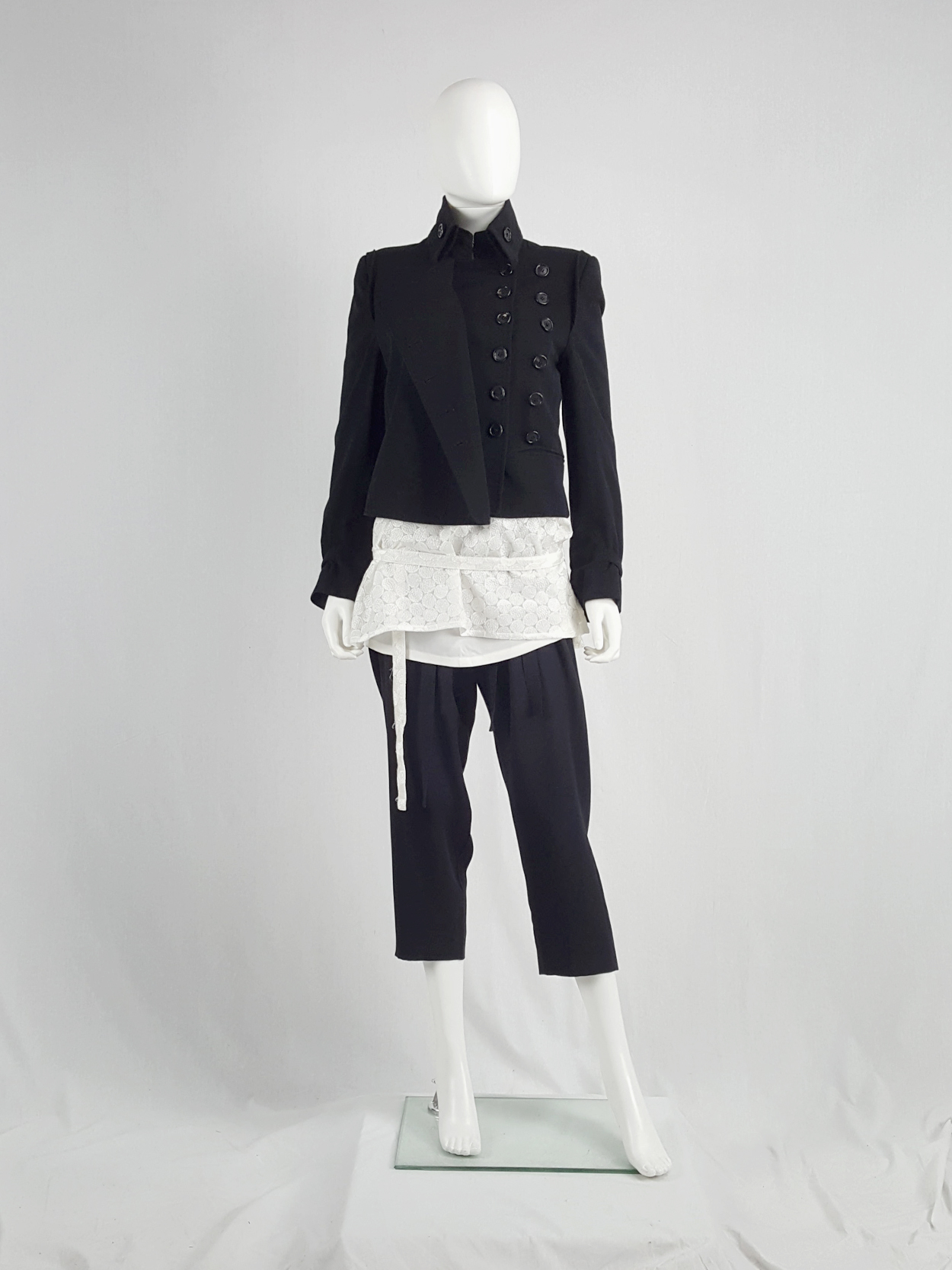 Ann Demeulemeester black jacket with double front and two button 