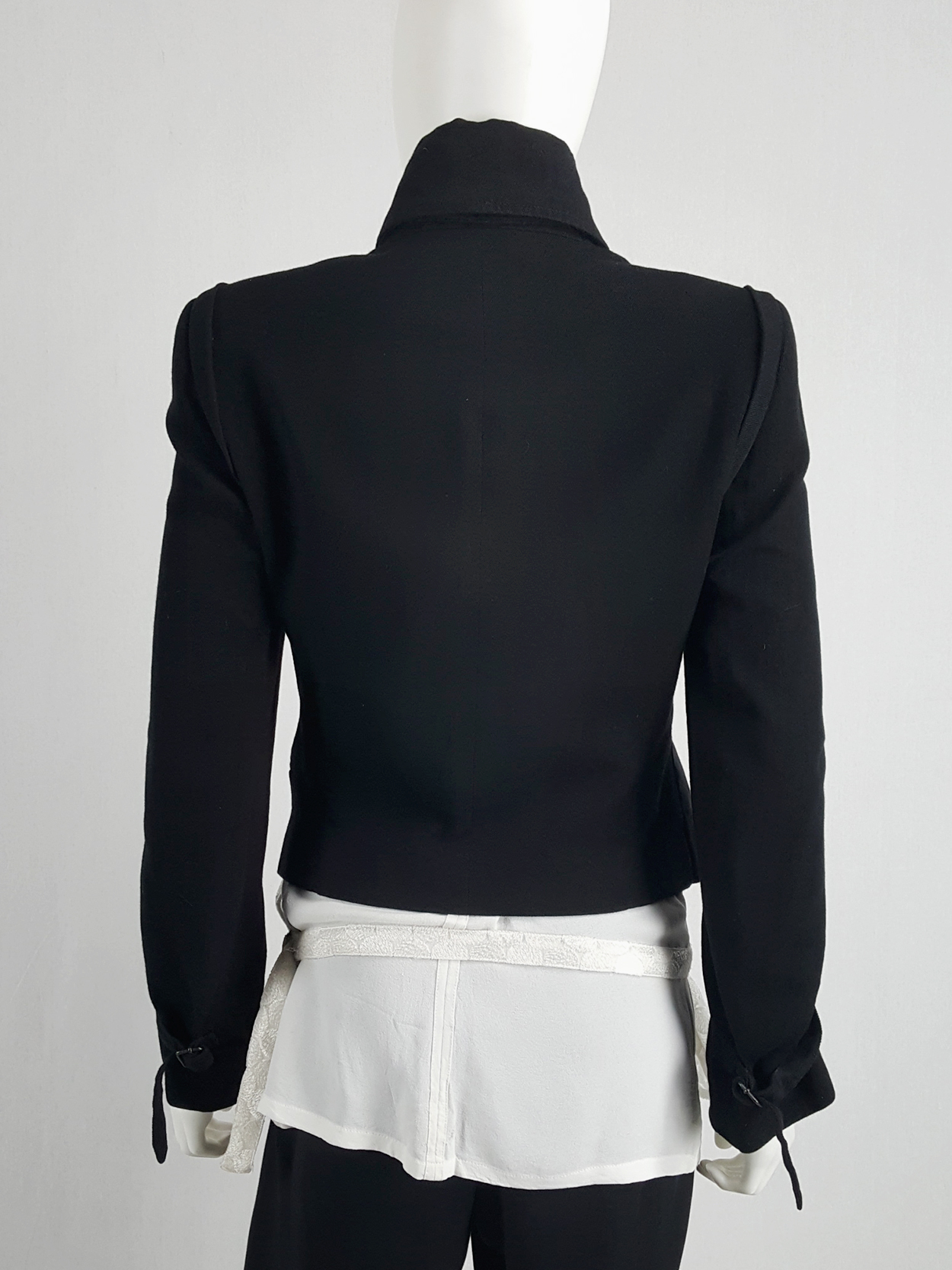 Ann Demeulemeester black jacket with double front and two button 