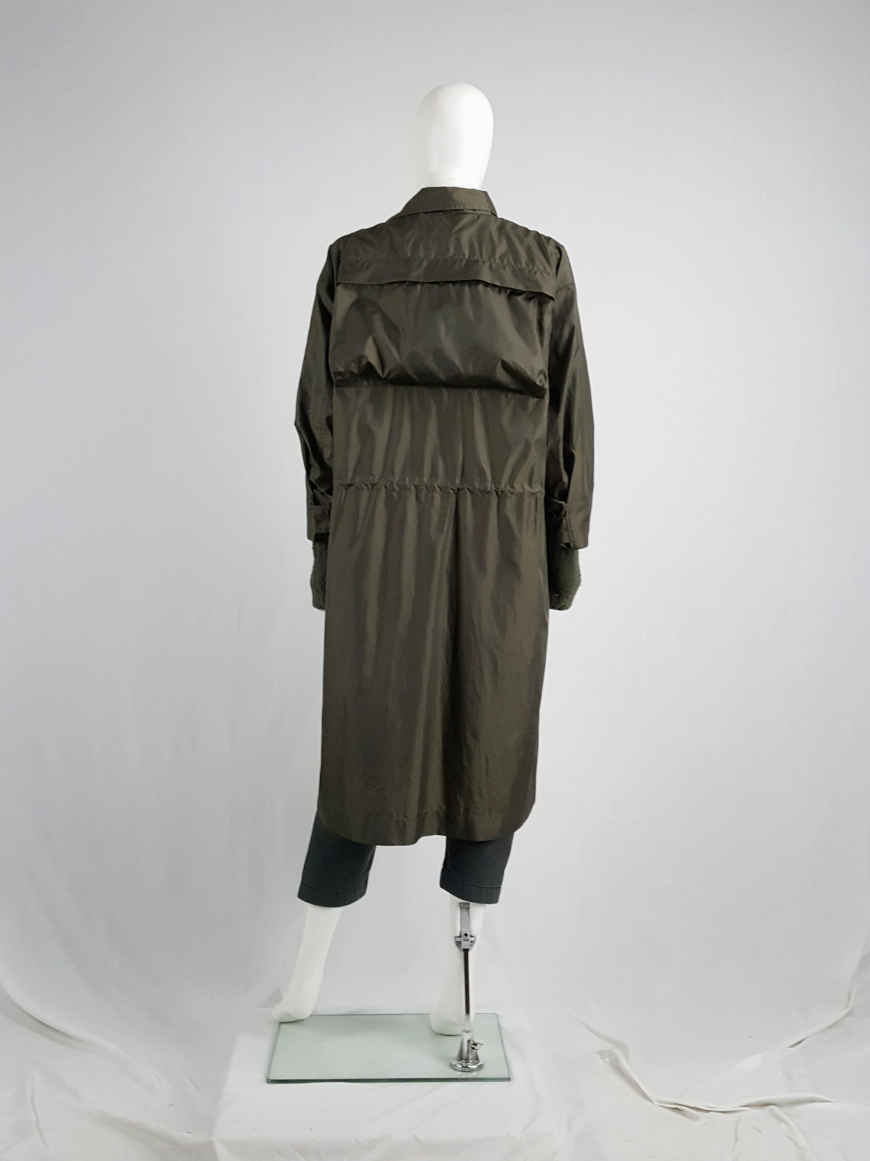Issey Miyake Windcoat khaki oversized parka that folds into