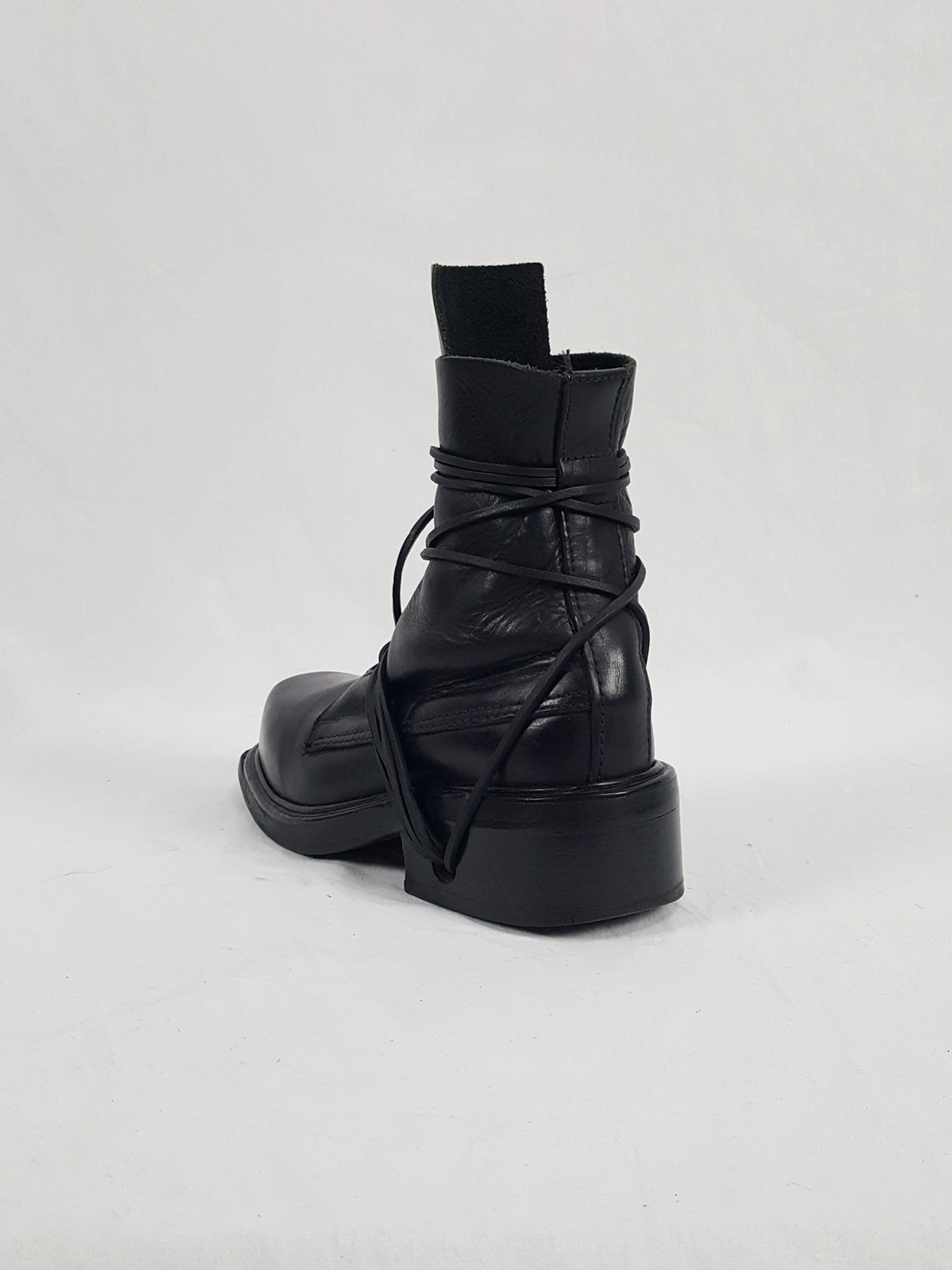 Dirk Bikkembergs black tall boots with laces through the soles (38 