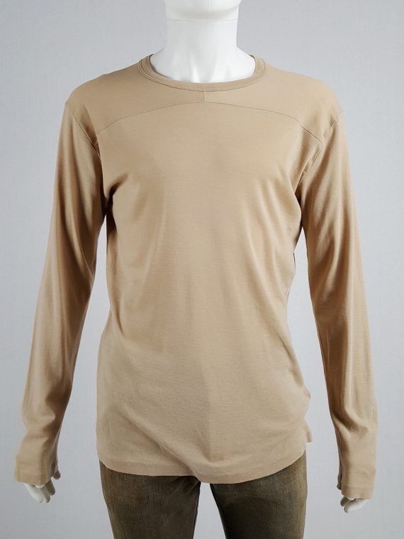 Vaniitas Maison Martin Margiela beige longsleeve top with flat neckline 2000 155611