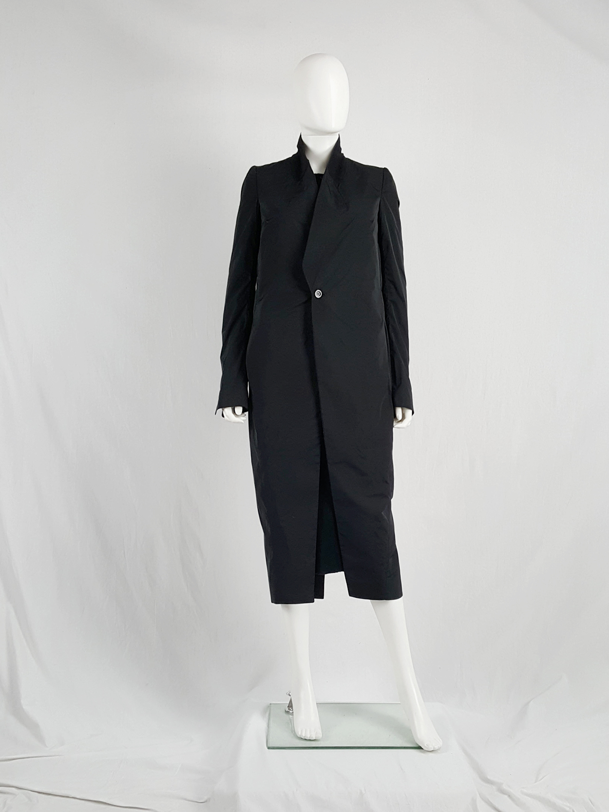 Rick Owens CYCLOPS black long blazer-style trenchcoat — spring 