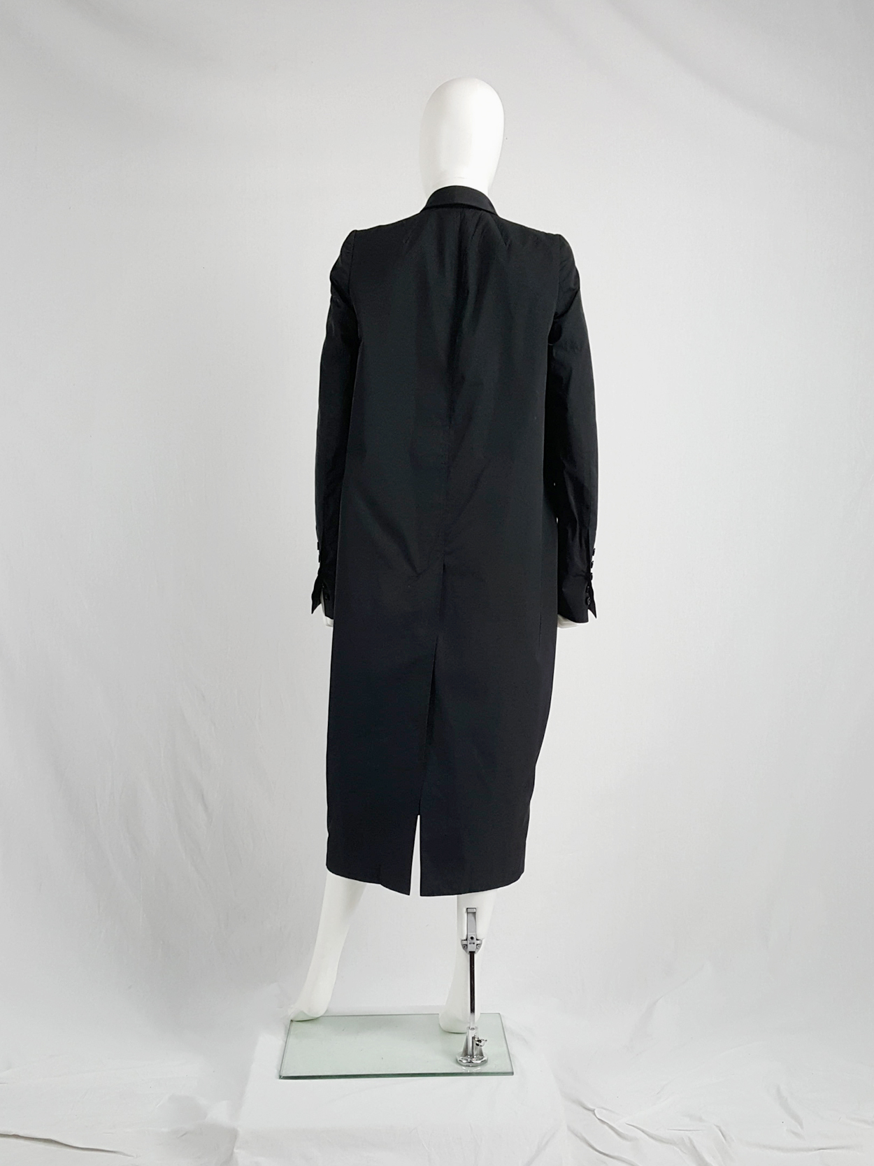 Rick Owens CYCLOPS black long blazer-style trenchcoat — spring 