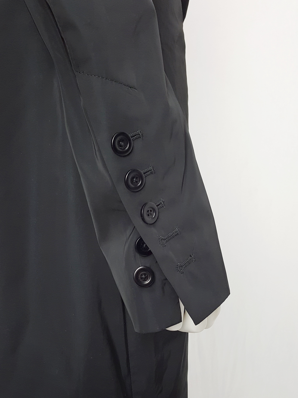 Rick Owens CYCLOPS black long blazer-style trenchcoat — spring 