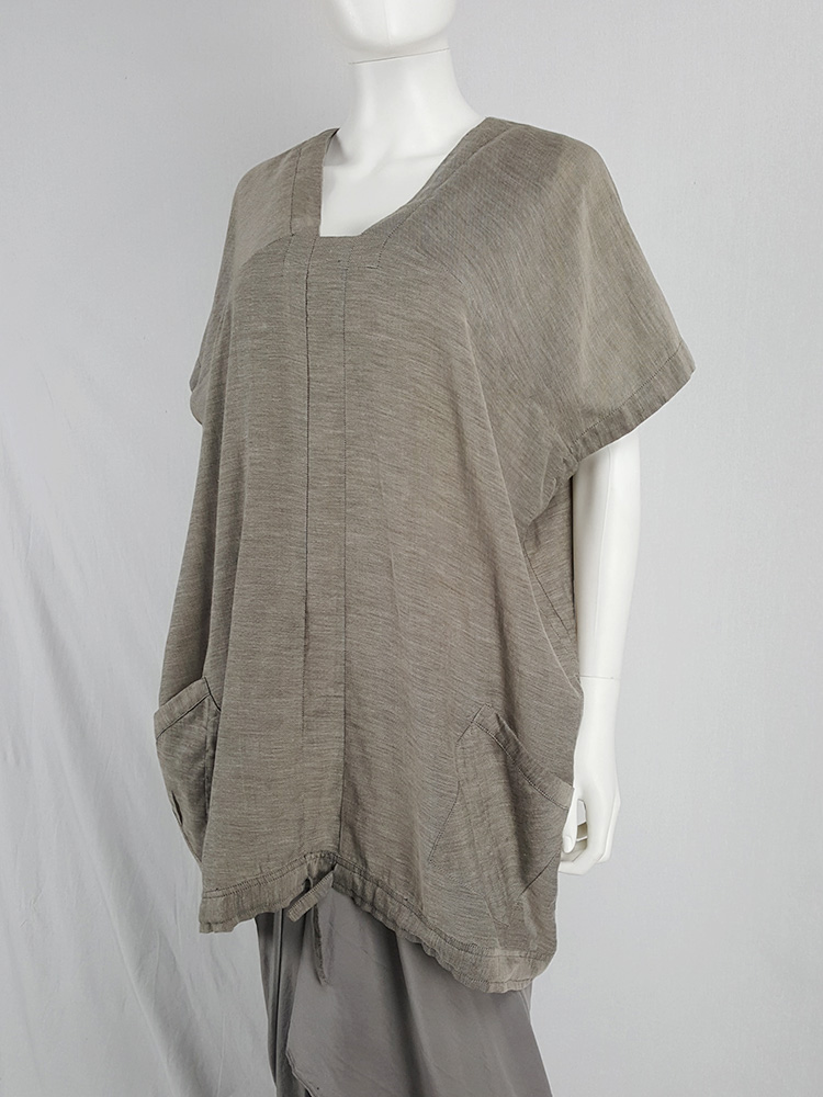 Jan-jan Van Essche beige oversized tunic with square