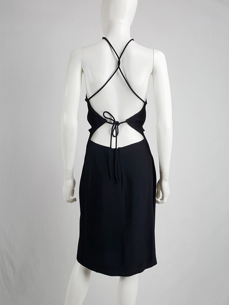 maison martin margiela ドレス Maison Martin Margiela black dress with strap across the