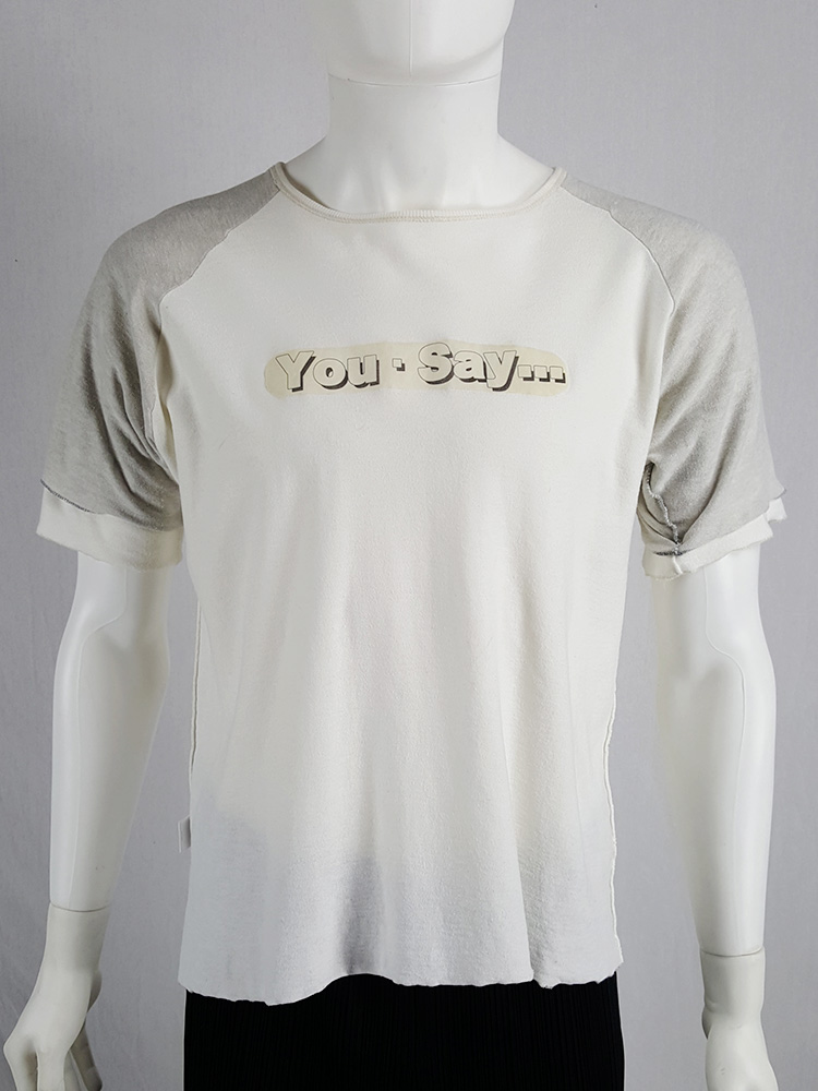 【Yohji Yamamoto】ホワイト Tシャツ Yohji Yamamoto White Crewneck Long Sleeve T-Shirt Yohji Yamamoto