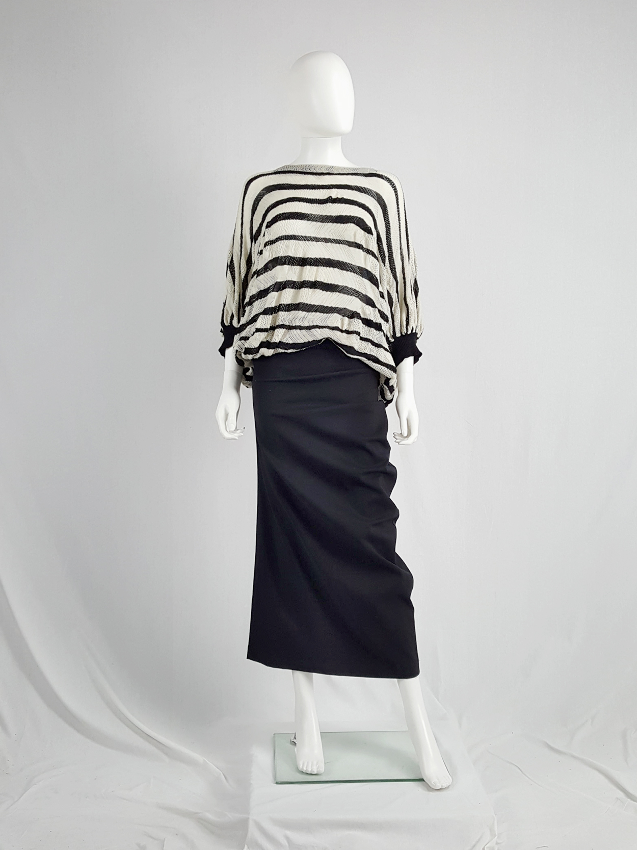 Junya Watanabe beige and black striped circle jumper — fall Junya Watanabe beige and black striped circle jumper — fall