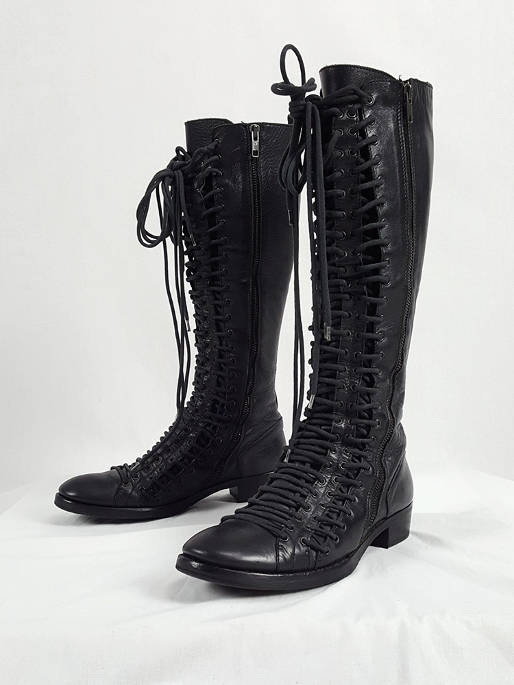 Ann Demeulemeester black flat triple lace boots (38.5 Ann Demeulemeester black flat triple lace boots (38.5