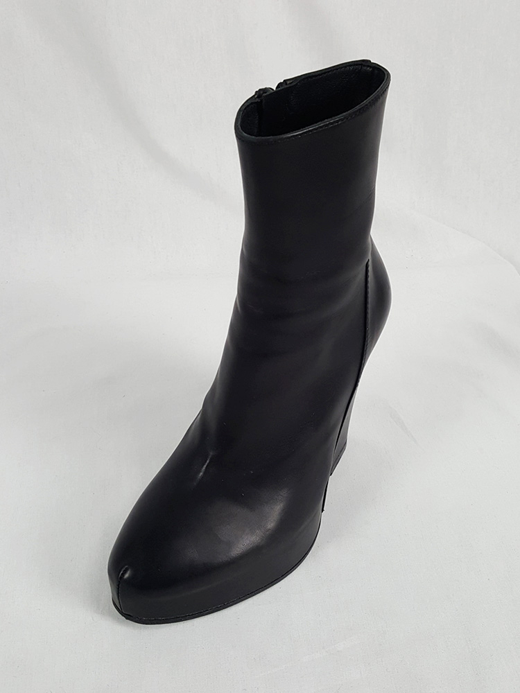 Ann Demeulemeester black platform wedge boots (36.5) — fall 2011