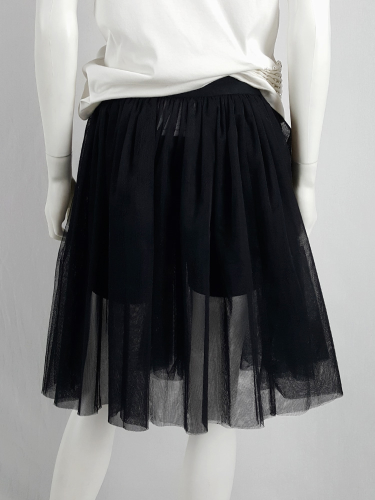 スカート 23AW BLACK COMME des GARCONS tulle skirt Black Comme Des Garçons: Tulle Mid Length Skirt (Black