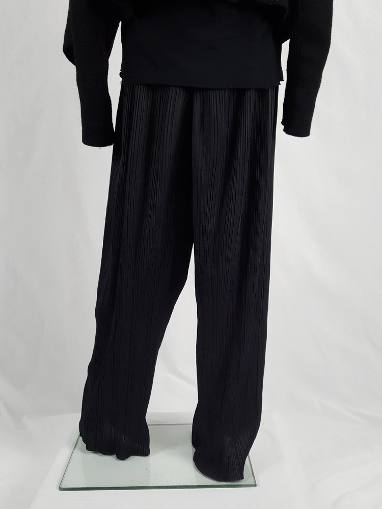 Issey Miyake Pleats Please black pleated relaxed trousers