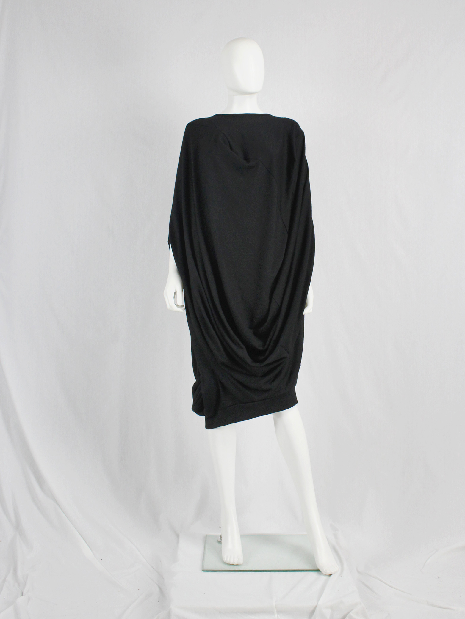 Junya Watanabe black draped cocoon dress — fall 2008