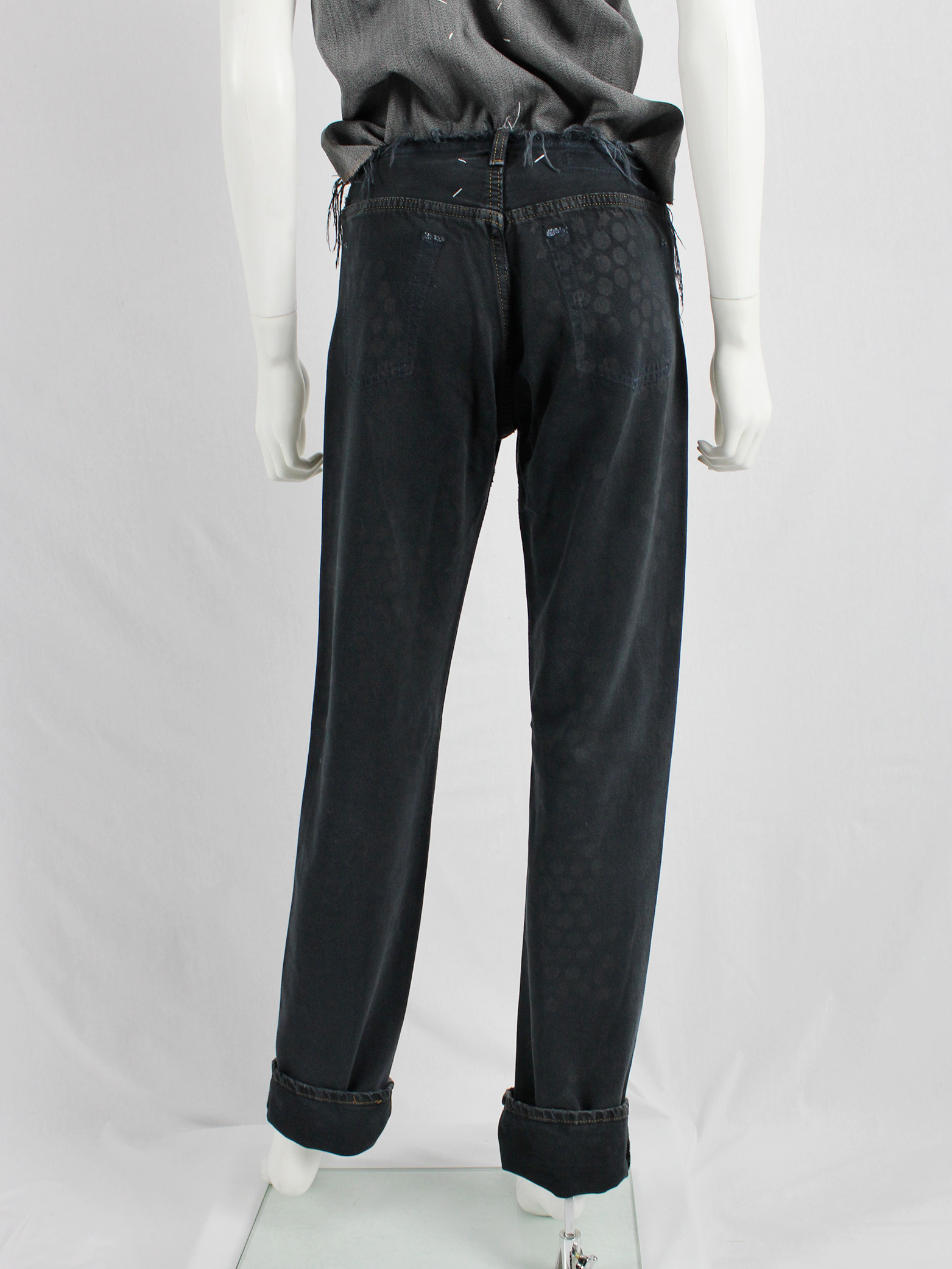 Maison Martin Margiela artisanal denim trousers with cut-off Maison Martin Margiela artisanal denim trousers with cut-off