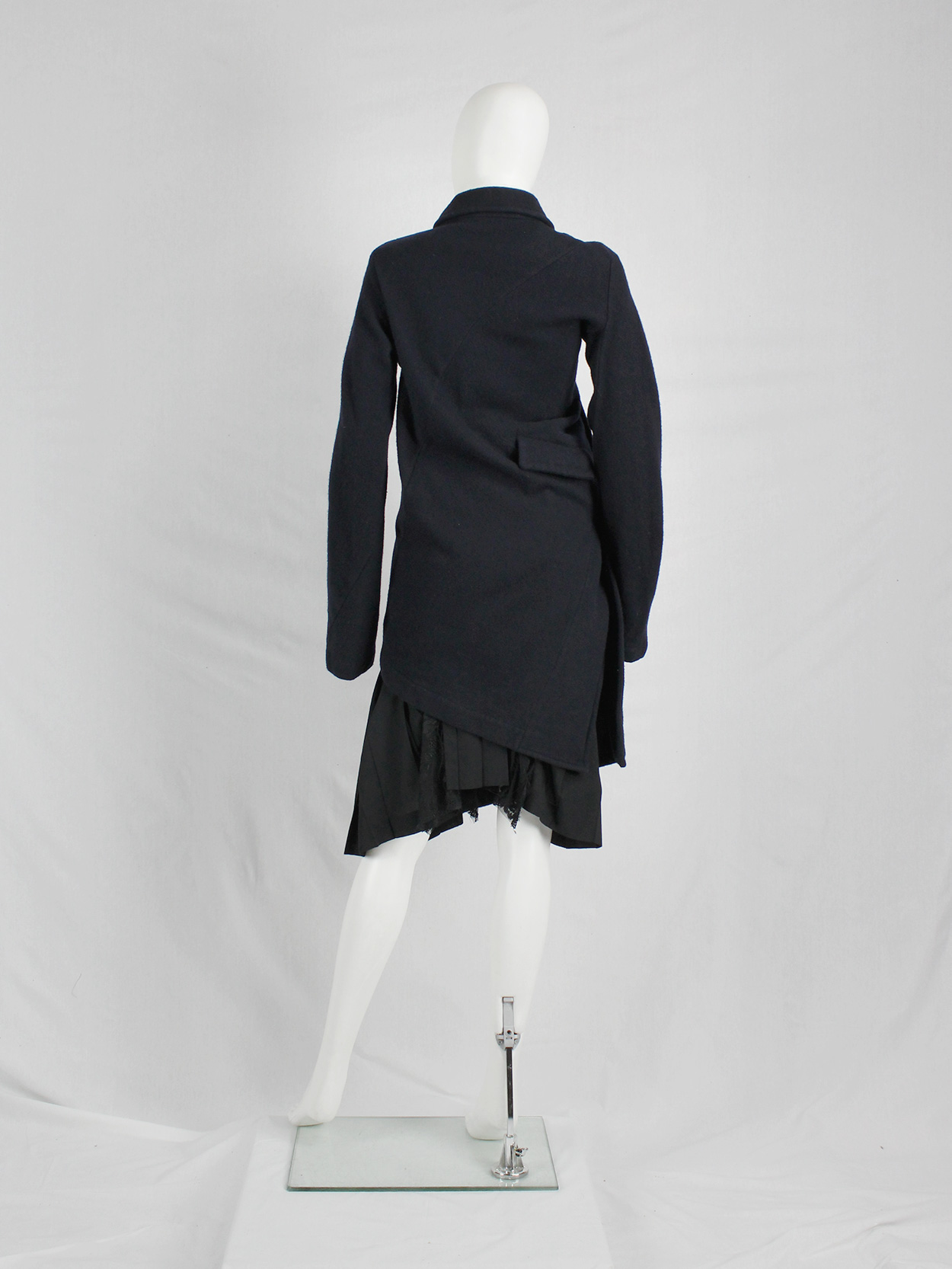 Comme des Garçons Comme blue coat twisting around the body — AD 