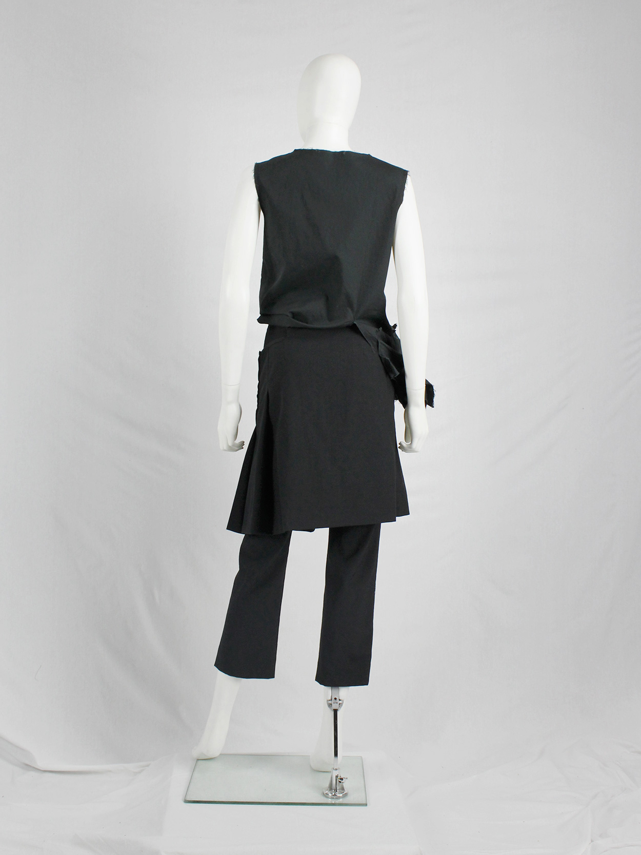 Comme des Garçons tricot black trousers with overlapping pleated 