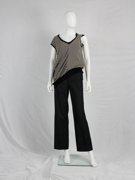 Maison Martin Margiela beige and black striped top
