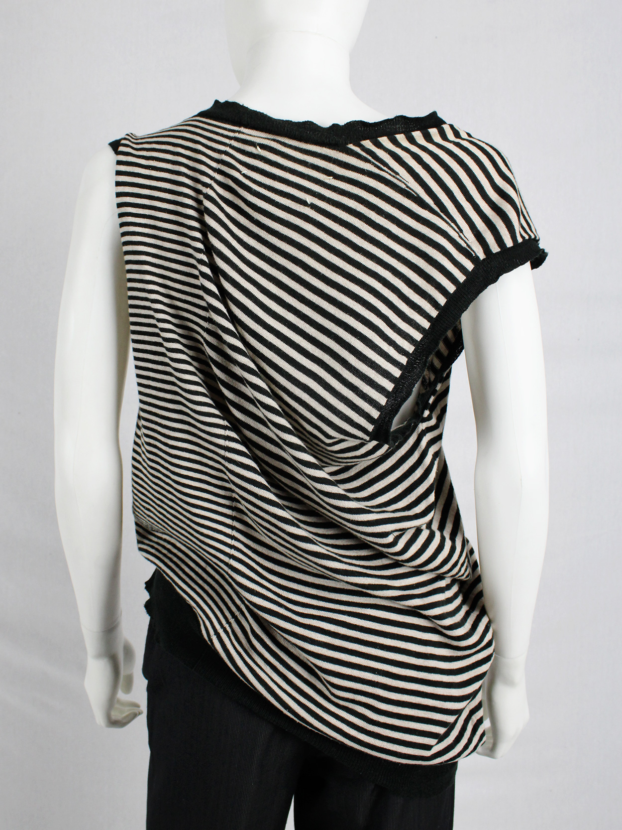 Maison Martin Margiela beige and black striped top