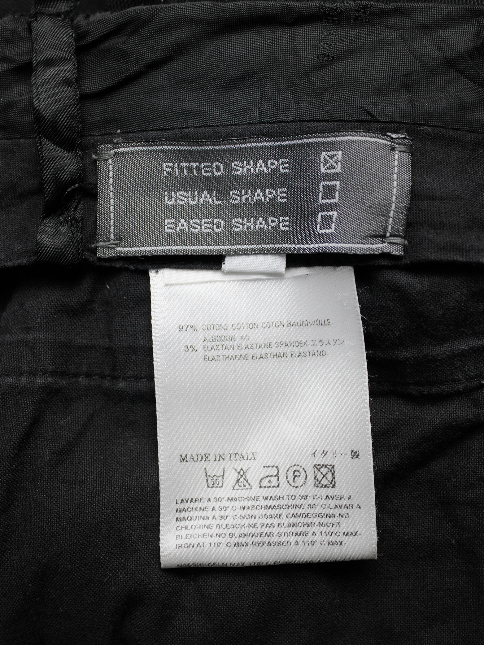 Maison Martin Margiela replica black masculine trousers — spring 