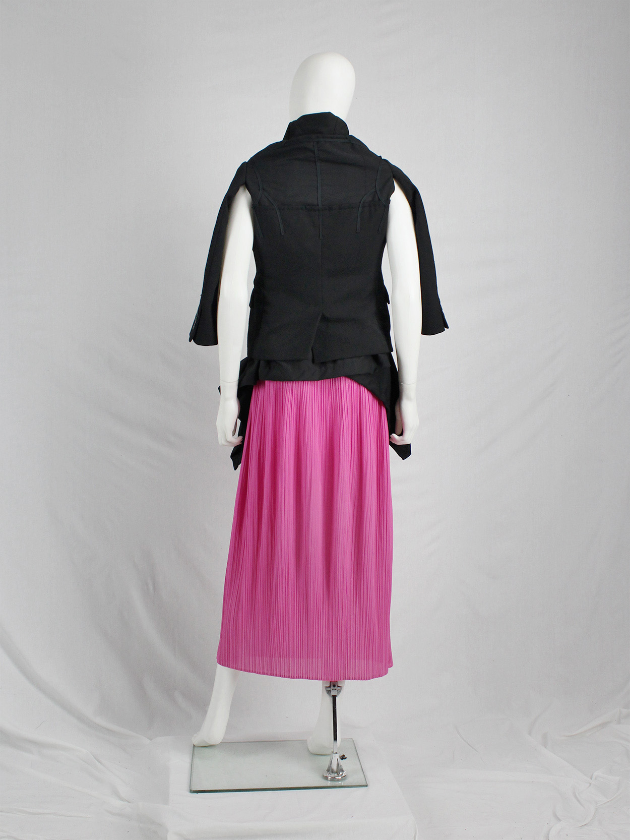 Issey Miyake Pleats Please hot pink maxi skirt skirt with fine