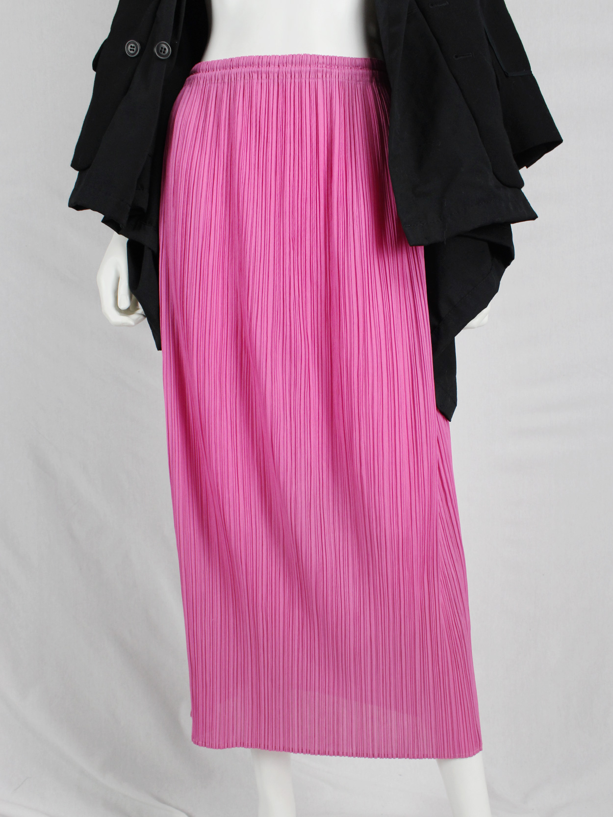Issey Miyake Pleats Please hot pink maxi skirt skirt with fine
