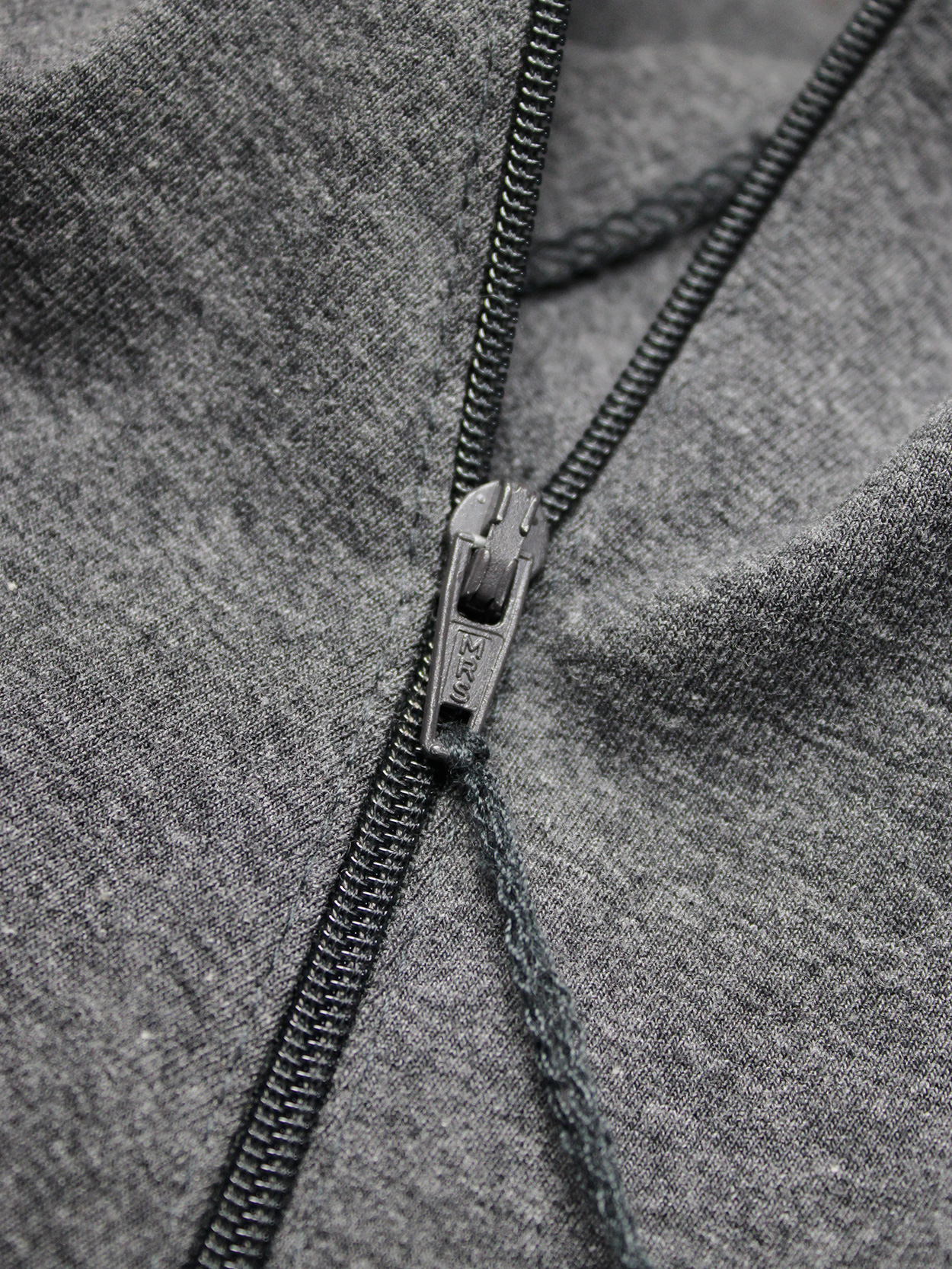 Maison Martin Margiela grey jumper with spiralling zipper