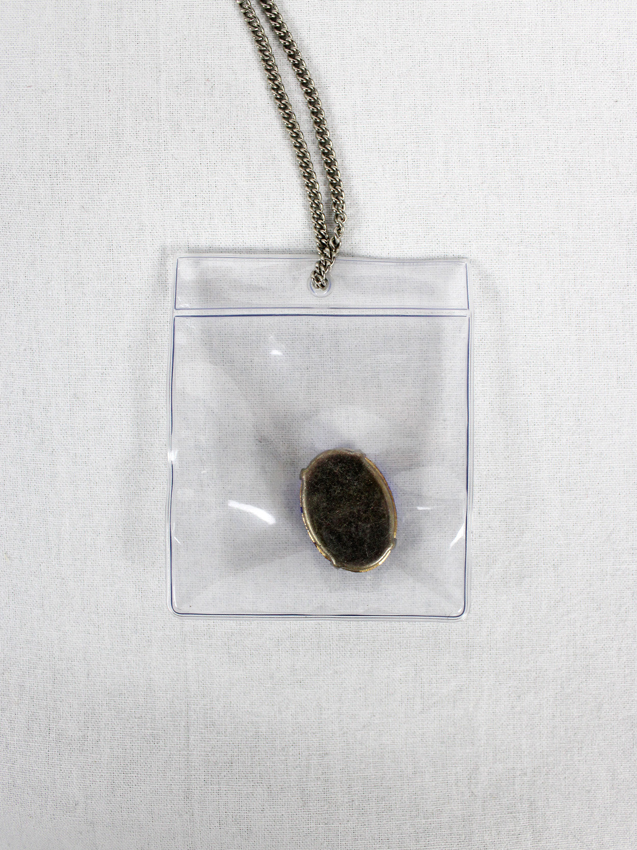 Maison Martin Margiela 6 necklace with blue gemstone in plastic 