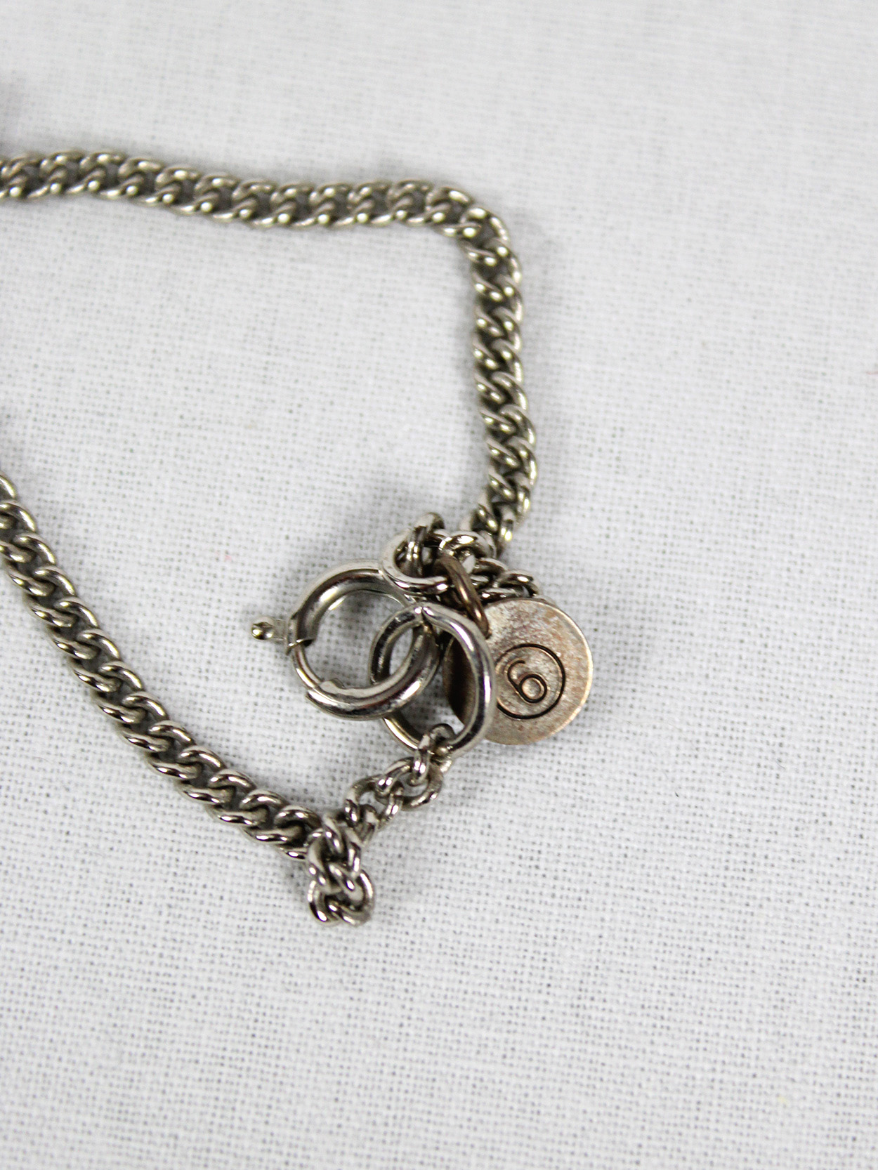 Maison Martin Margiela 6 necklace with blue gemstone in plastic 